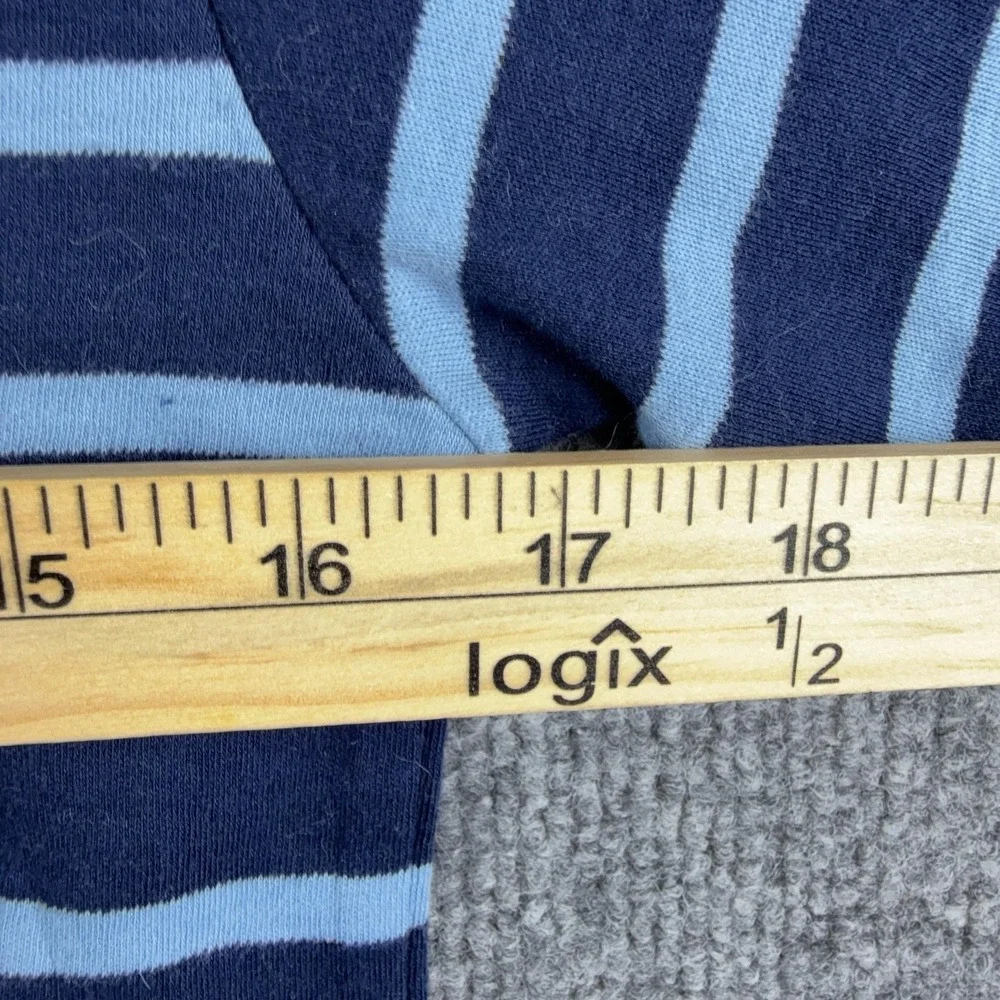 VTG Lydia Jane Shirt Girls 10/12 Blue Navy Striped Turtleneck Long Sleeve Cotton